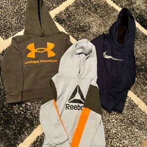 Boys 4T Under Armour, Nike, & Reebok  Hoodie Bundle Gray